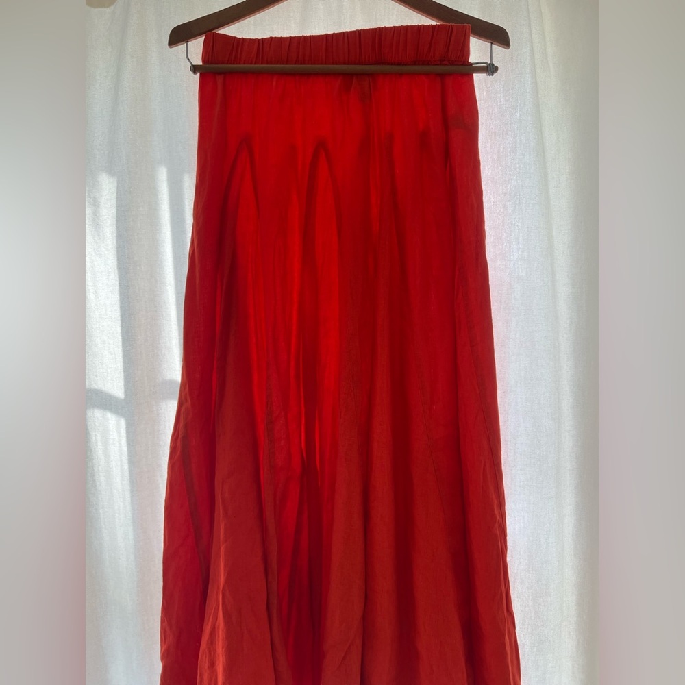 Universal Thread Vibrant Red Linen Maxi Skirt